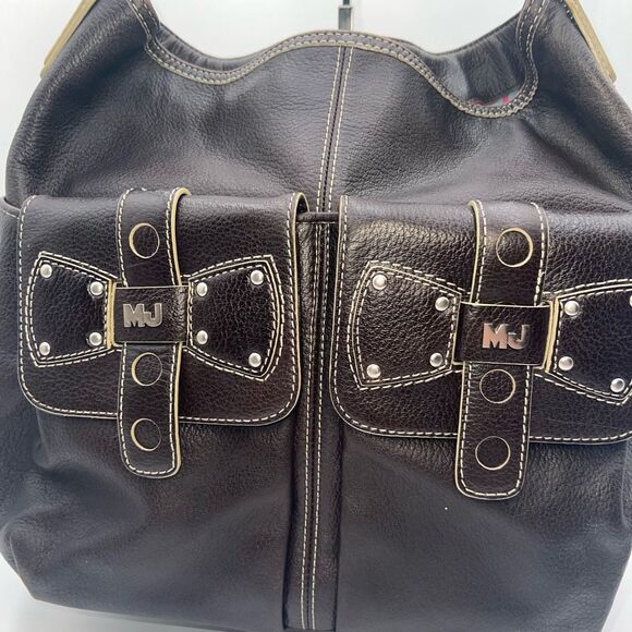 Marc Jacobs Vintage Thick Leather Hobo Bag With Bows And Psychedelic Interior - Picture 2 of 16
